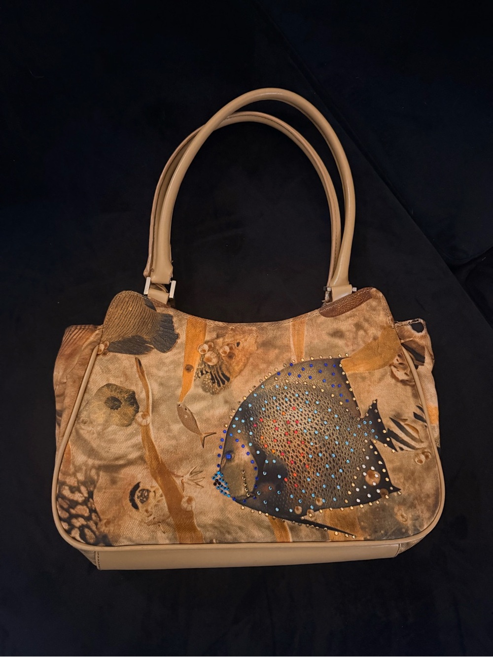 Vintage fish purse bedazzled